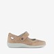 Dames ballerina's met klittenband beige