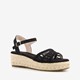 Blue Box dames espadrilles met sleehak zwart/beige