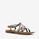 TwoDay leren dames sandalen met luipaardprint