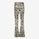 Flared dames broek zwart met print
