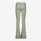 Flared dames broek groen met print