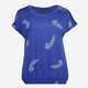 TwoDay dames T-shirt blauw met veren