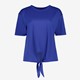 TwoDay dames T-shirt blauw met knoop