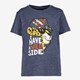 Unsign jongens T-shirt blauw met opdruk van cheeta