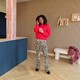 Gebreide dames trui roze