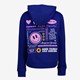 Dames hoodie blauw met backprint