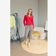 Dames trui roze met V-hals