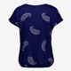 Dames T-shirt blauw met paisley print