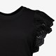 Dames top zwart met vlindermouwen