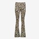 Dames flared broek beige met print