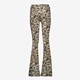 Dames flared broek beige met print