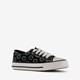 Canvas kinder sneakers zwart met smileys
