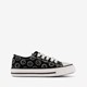 Canvas kinder sneakers zwart met smileys