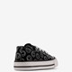 Canvas kinder sneakers zwart met smileys