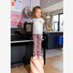 Meisjes T-shirt met backprint en knoop