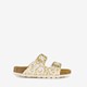 Meisjes bio slippers wit goud