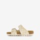 Meisjes bio slippers wit goud