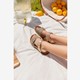 Leren meisjes sandalen met glitter goud