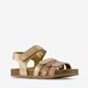 Groot leren meisjes sandalen met glitters goud