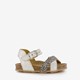 Leren meisjes sandalen met stippen zilver