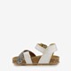 Leren meisjes sandalen met stippen zilver