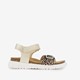 Leren meisjes sandalen cheetah print goud