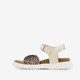 Leren meisjes sandalen cheetah print goud