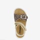 Leren meisjes sandalen cheetah print goud