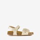 Meisjes bio sandalen met bloem goud