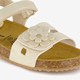 Meisjes bio sandalen met bloem goud