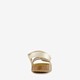 Meisjes bio sandalen met bloem goud