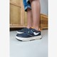 Leren jongens sneakers blauw oranje