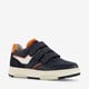 Leren jongens sneakers blauw oranje