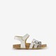 Leren meisjes sandalen zilver met glitters