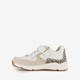 Leren meisjes sneakers wit met tijgerprint