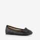 Meisjes glitter ballerina's met vlinder zwart