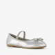 Meisjes ballerina's met strikje zilver