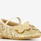 Meisjes glitter ballerina's met vlinder goud