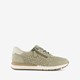 Comfort leren dames sneakers lichtgroen