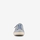 Comfort leren dames sneakers blauw zilver