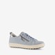 Comfort leren dames sneakers blauw zilver