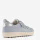 Comfort leren dames sneakers blauw zilver