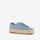 Dames sneakers met jute zool blauw
