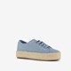 Blue Box dames sneakers met jute zool blauw