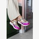 Leren dames dad sneakers metallic
