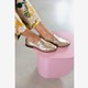 Leren dames loafers metallic goud