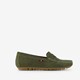 Leren dames mocassins groen