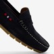 Suede dames mocassins blauw