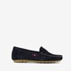 Suede dames mocassins blauw