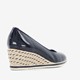 Dames lak pumps met sleehak blauw